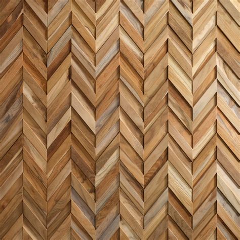 Houten Wandpanelen | UltraWood Teak Chevron | 3D Houtstrips - Style4Walls