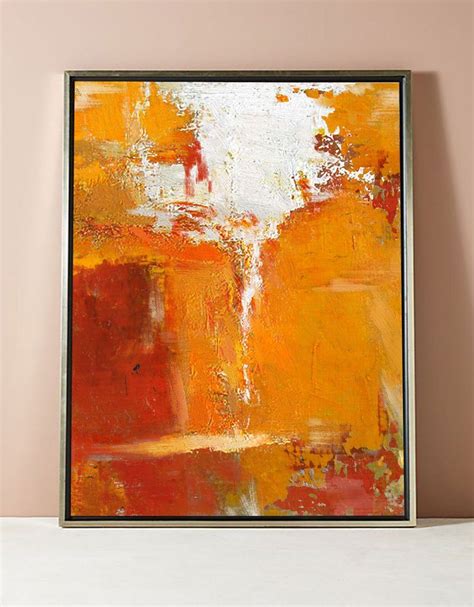 Orange Wall Art Canvas Bright Acrylic Paintings Artwork For Large Walls – Artexplore