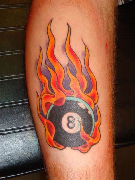 Flaming 8 Ball Tattoo