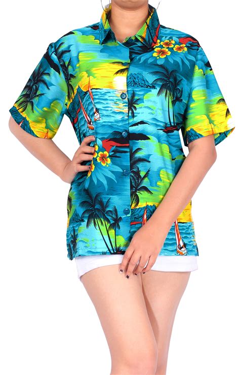 HAPPY BAY - Top Women S to XXL Hawaiian Shirt Beach Blouses Casual ...