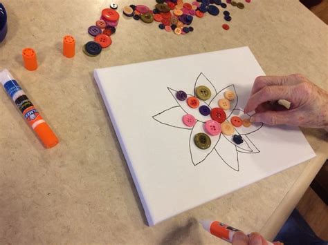 Button flowers! My residents with dementia loved this. Just take care that there are not ...