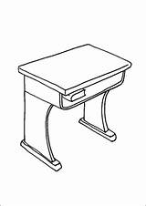 School Desk Coloring Page Sketch sketch template