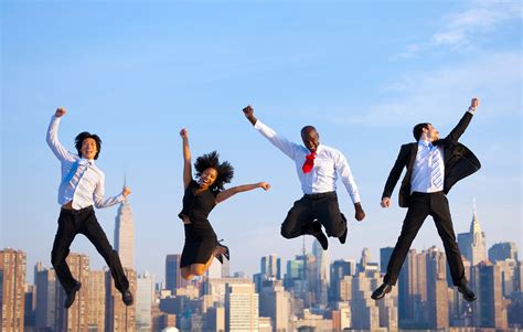 Happy Successful Business People Celebrating and Jumping in New York City – RALPH SMART ...