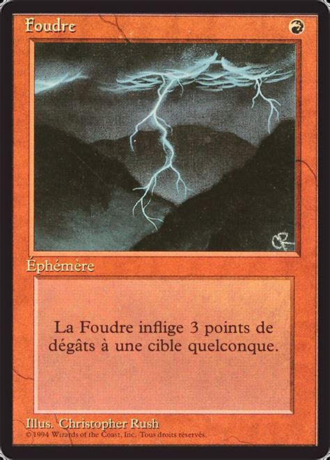 Foudre (Lightning Bolt) · Foreign Black Border (FBB) #162 · Scryfall Magic The Gathering Search