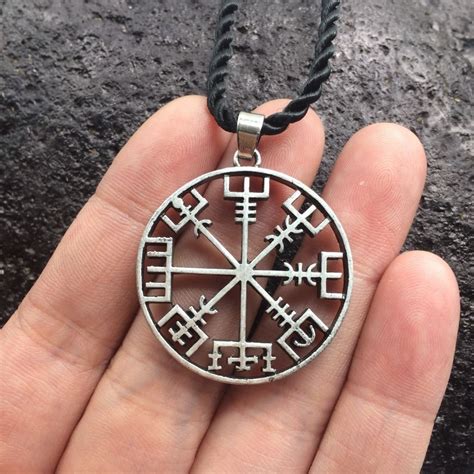 Viking Odin's Symbol Of Norse Runic Pendant Necklace Runes Vegvisir Compass Viking Bracelet ...