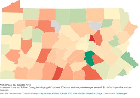 Increases in opioid overdoses in Pennsylvania varied by county during ...