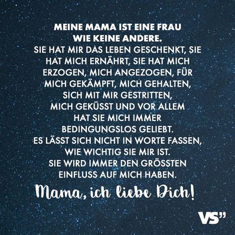 Meine Mama ist eine Frau wie keine andere. Sie hat mir das Leben geschenkt, sie hat mich ernährt ...