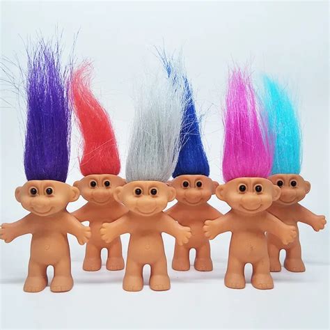 Aliexpress.com : Buy 8cm Colorful Hair Naked Troll Doll Figures Russ Lucky Trolls Toys for ...