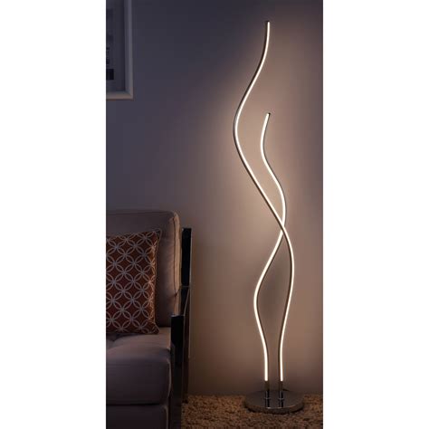 64" Modern Floor Lamp LED Integrated Vintage/Elegant Floor Lamp in Chrome | NEW | eBay