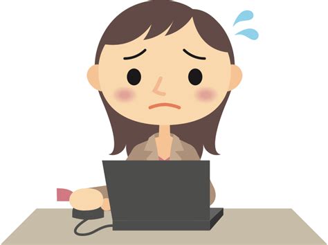 Sad and upset at computer work - Openclipart