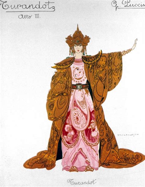 Stretched Canvas Art - Puccini: Turandot 1926. /Ncostume Sketch By U ...