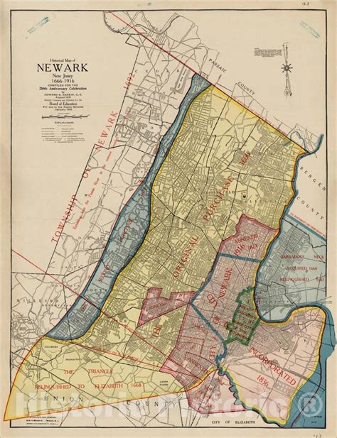 an old map of newark, new jersey