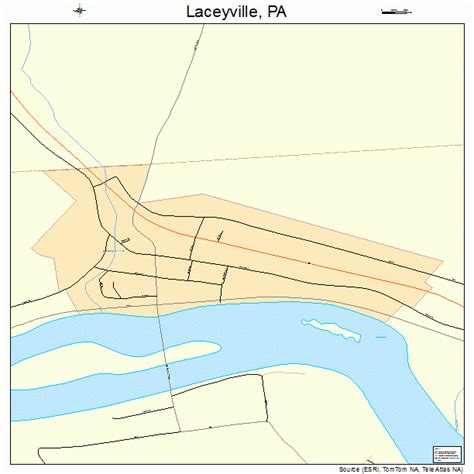 Laceyville Pennsylvania Street Map 4240744