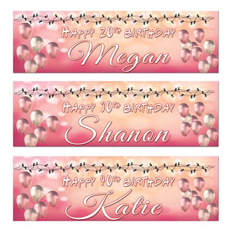 Personalised Birthday banner rose gold 2 pieces from £4.99, Free post