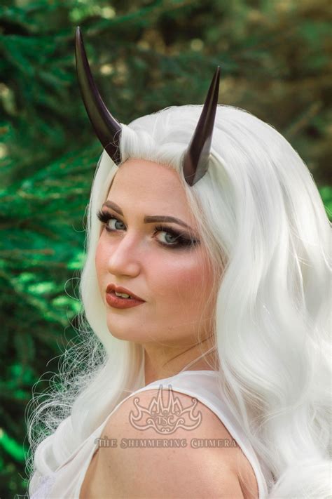 Metallic Red Tipped Black Resin Cast Dragon Horns - Monster Horns, Demon Horns, Devil Horns for ...