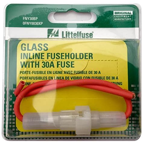 Littelfuse 0FNY0030XP ACS Glass 30 Amp Carded Inline Fuse Holder - Walmart.com - Walmart.com