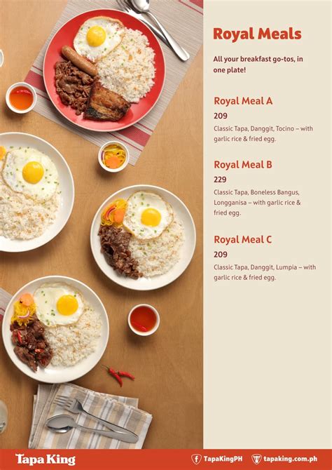 Tapa King Menu