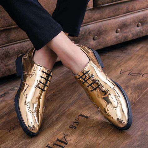 Golden brogue patent leather oxford dress shoe | Dress shoes men, Brown oxford shoes, Patent ...