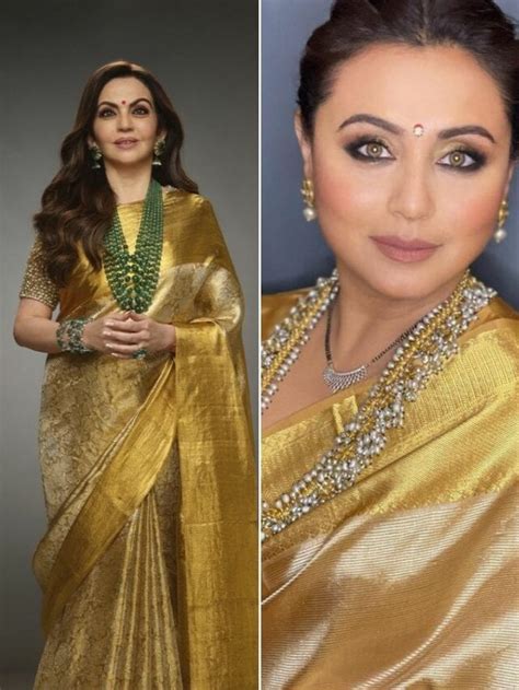 Nita Ambani to Rani Mukerji: Celebs in elegant golden sarees