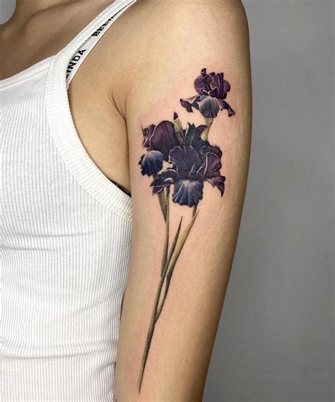 Discover 62+ black iris flower tattoo - in.eteachers