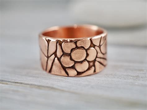 Floral copper ring | Wider copper ring | Handmade copper jewellery ...