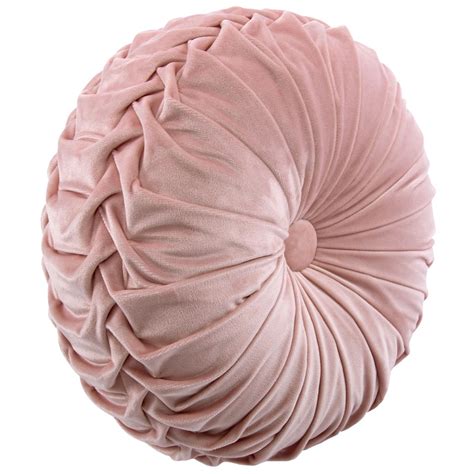 Holan Velvet Round Throw Pillow, 16", Blush | At Home | Light pink throw pillows, Pink throw ...