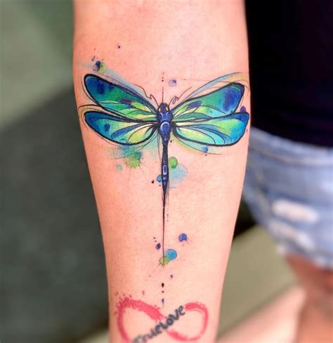 Colorful Dragonfly Tattoo