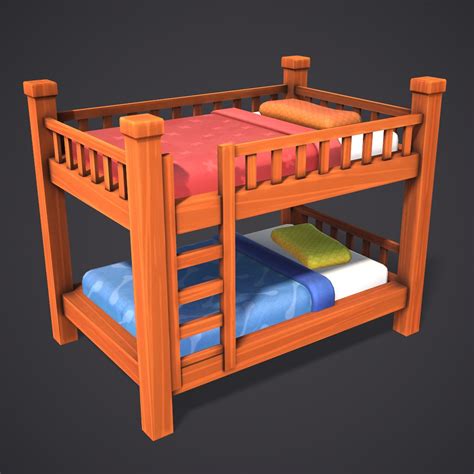 3D Bed Cartoon Stylized Model - TurboSquid 1685203