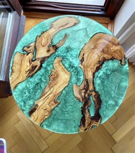Round Epoxy Resin Table, Clear Epoxy Resin Table, Round Living Room ...