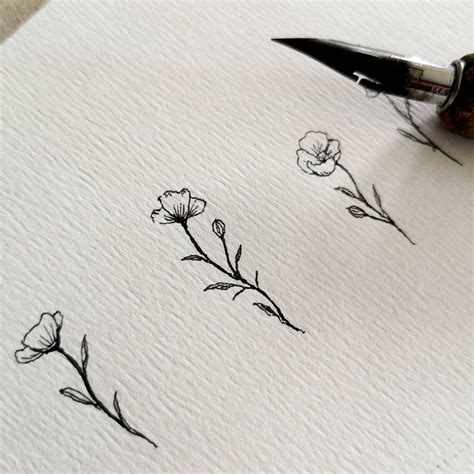 Teeny tiny dip pen botanics Line Art Drawings, Pen Drawing, Painting & Drawing, Watercolor ...