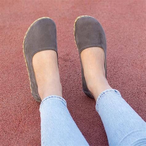 Barefoot Shoes Women Handmade Gray Nubuck Grounding Shoes - Etsy