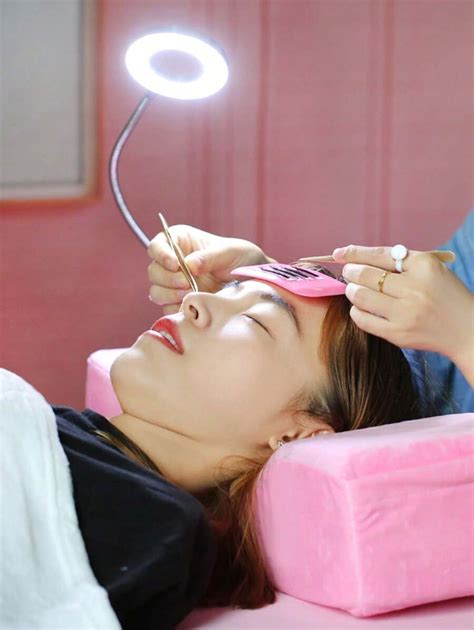 1pc Led Eyelash Beauty Lamp With Double Color Temperature & No Shadow Light For Protection Of ...