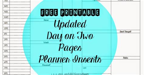 MsWenduhh Planning & Printable: Updated Day on Two Pages Planner Inserts