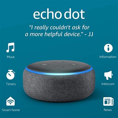 Amazon Echo Dot (3rd Gen) - Smart speaker with Alexa - Charcoal Fabric