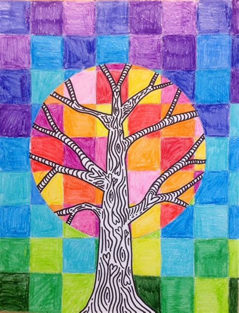 Warm & Cool Trees | Elementary art, Elementary art projects, Fall art ...