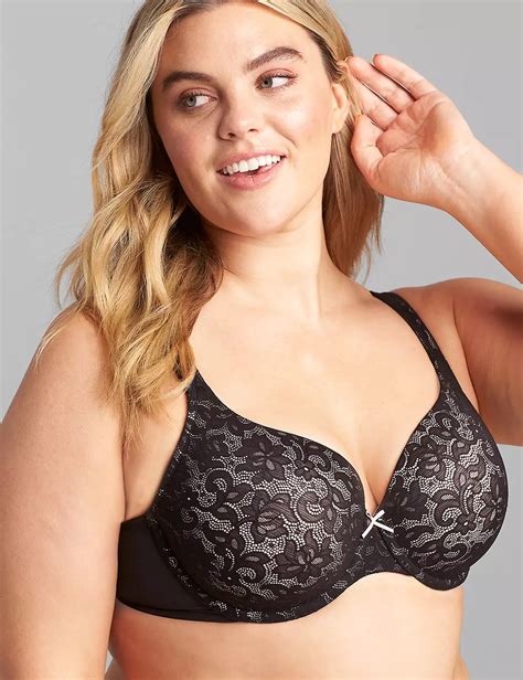 Cotton Lightly Lined T-Shirt Bra With Lace | LaneBryant