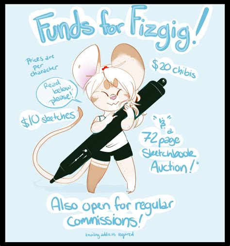 Funds for Fizgig! Sketchbook Auction & more! — Weasyl