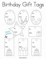 Birthday Gift Tags Coloring Page  Twisty Noodle sketch template