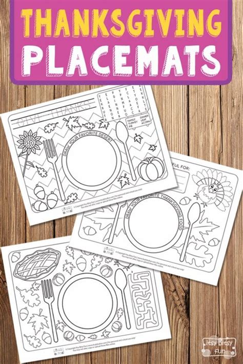 Free Printable Thanksgiving Day Placemats for Kids to Play With. Fun Thanksgiving printable ...