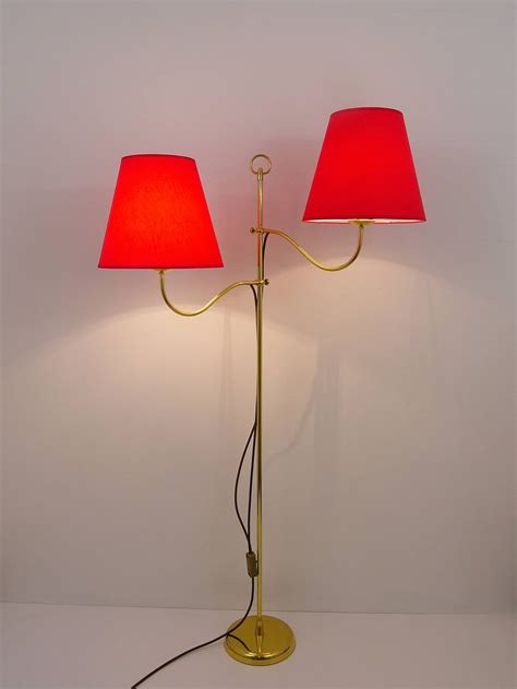 Elegant Two-Arms Mid-Century Brass Floor Lamp by Josef Frank, Austria, 1950 For Sale at 1stDibs