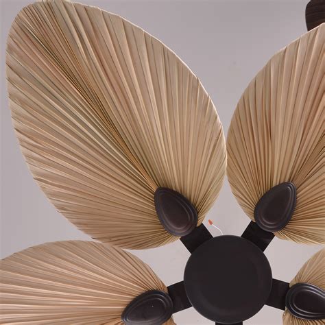Ceiling Fans With Palm Leaf Blades And Light | Shelly Lighting