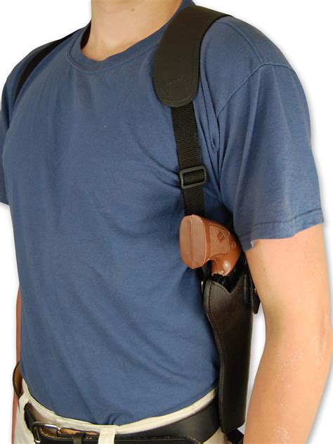 Leather Vertical Shoulder Holster for 4" Revolvers - Barsony Holsters