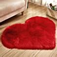 Amazon.com: 40 x 50cm/15.7 x 19.6inch Small Heart Shape Faux Sheepskin Rug Soft Long Plush ...