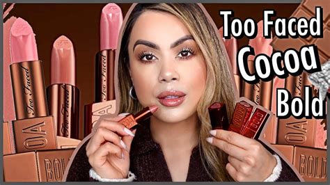 Too Faced Cocoa Bold Cream Lipstick Review - YouTube