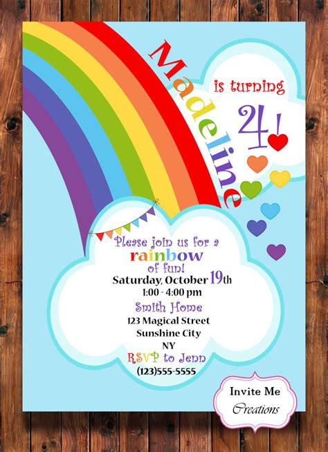 Rainbow Party Invitation Party Supplies Party Décor trustalchemy.com