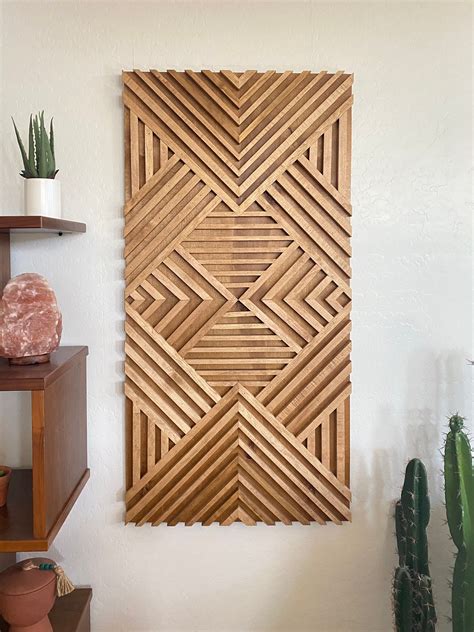 Wood art wood wall art geometric wood art geometric wall art reclaimed ...