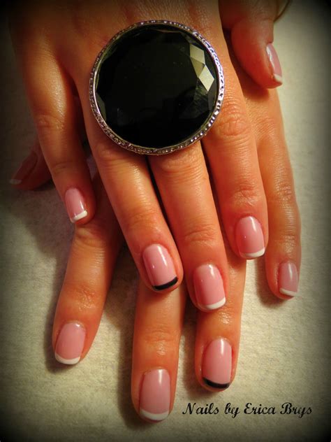 my work :) White and Black French Shellac | Natural nail care, Natural nails, Hair and nails