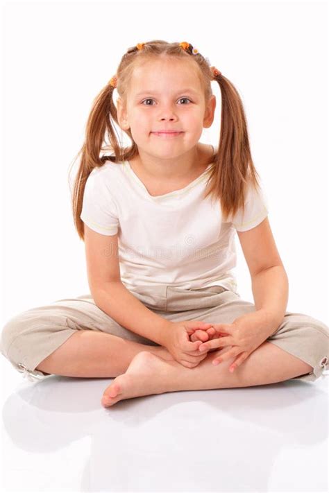 Beautiful Little Girl Sitting and Smiling Stock Image - Image of human, emotion: 26364185