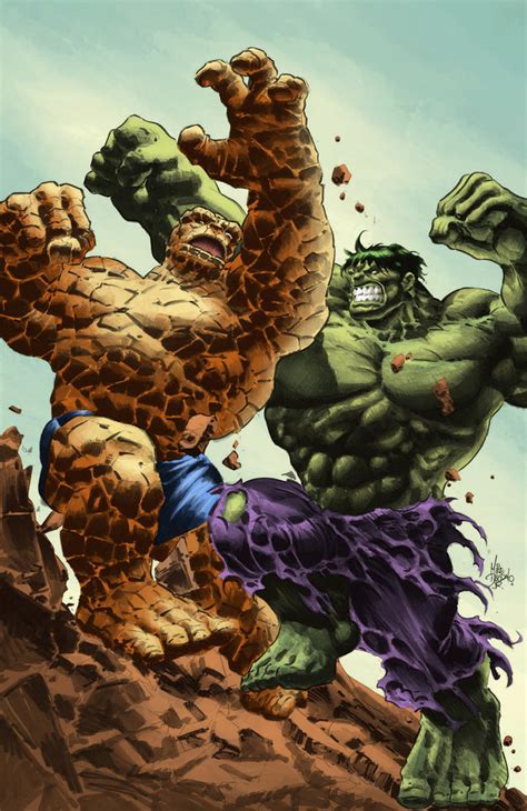 Thing vs Hulk by apalomaro on DeviantArt