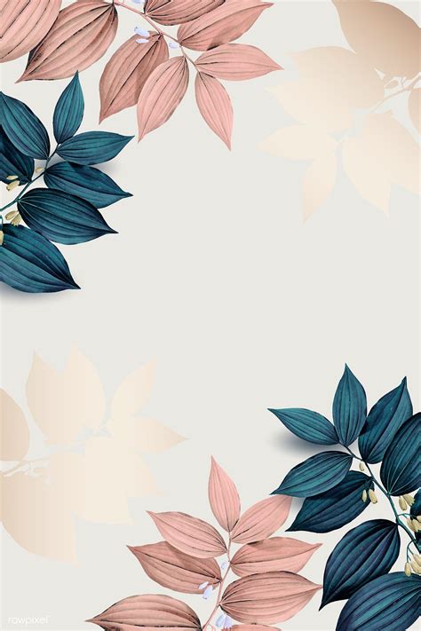 Pink and blue leaf pattern background vector | premium image by ...